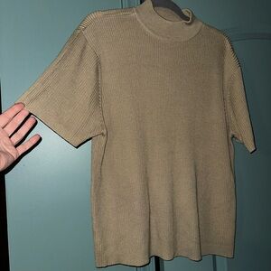 Women's Tan Ribbed Knit Top